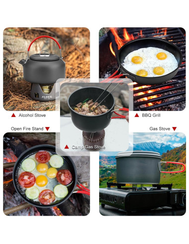 Juego de cocina Alocs 8 Piezas para Camping 2.2L y más
