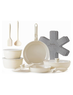 Juego de Ollas y Sartenes Cerámicas Redchef 16 Piezas Beige