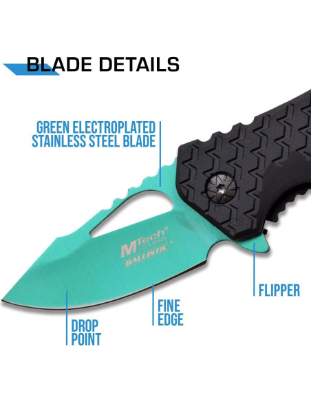 Cuchillo Plegable MTECH USA MT-A882 Verde Acero Inoxidable