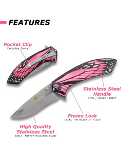 Cuchillo Plegable MTECH USA MT-A1005PK Rosa 19.05 cm 2