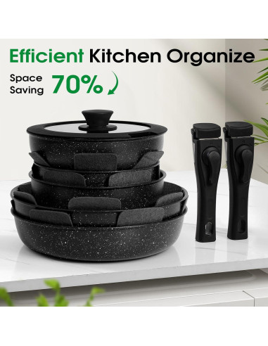 Juego de 15 Piezas SODAY Ollas y Sartenes Antiadherentes