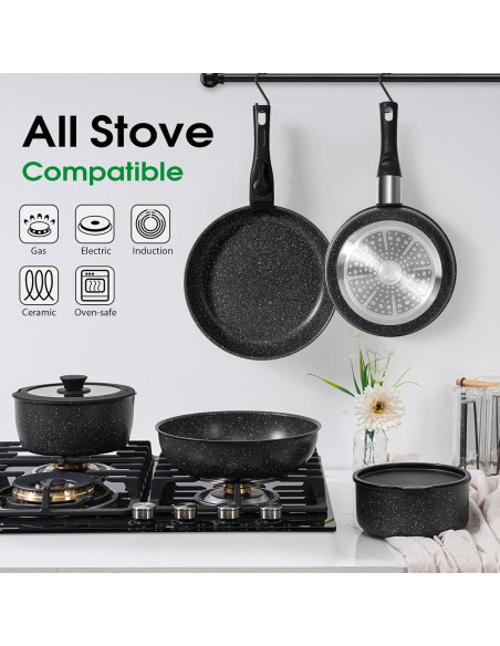 Juego de 15 Piezas SODAY Ollas y Sartenes Antiadherentes