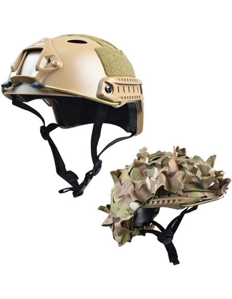 Casco Táctico JFFCESTORE PJ Camuflaje Ligero para Airsoft