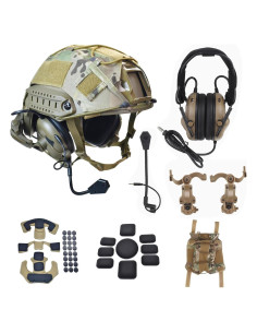 Casco Táctico Hdlsina HL09-19 con Auriculares y Adaptador