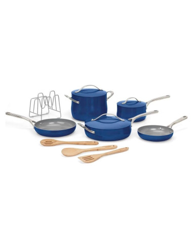 Set de Ollas y Sartenes Cuisinart 12 Piezas Cerámica Zafiro