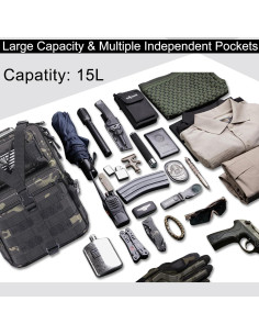 Bolsa de Bandolera Táctica HAOMUK EDC Compacta 24x16x35cm 2