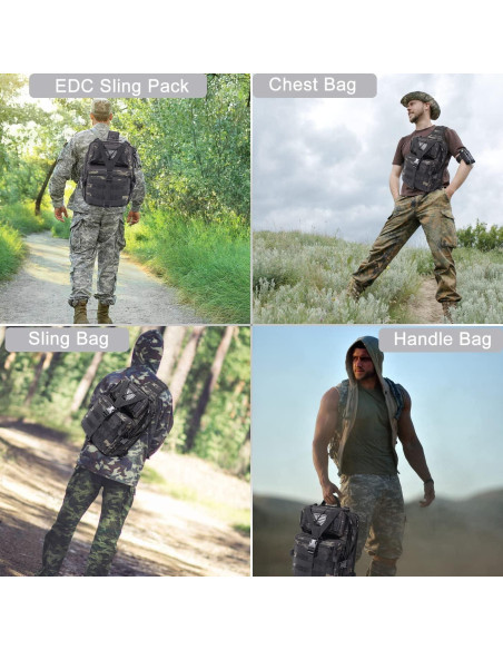 Bolsa de Bandolera Táctica HAOMUK EDC Compacta 24x16x35cm