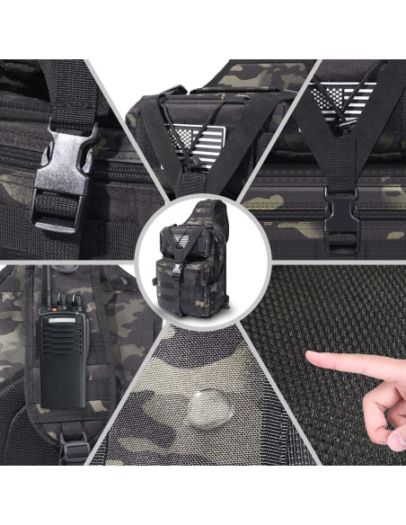 Bolsa de Bandolera Táctica HAOMUK EDC Compacta 24x16x35cm