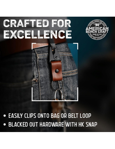 Llave Táctica American Bench Craft de Cuero Marrón