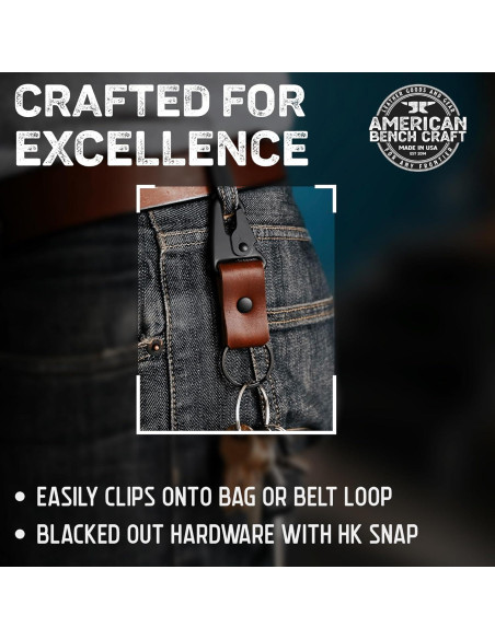 Llave Táctica American Bench Craft de Cuero Marrón