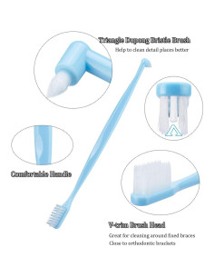 Cepillo Ortodóntico Doble Extremo HRASY 4 Piezas Colores 2