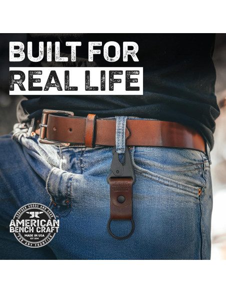 Llave Táctica American Bench Craft de Cuero Marrón