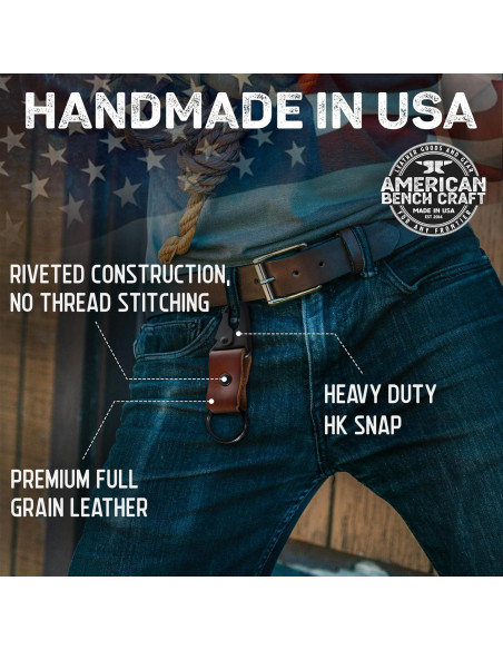 Llave Táctica American Bench Craft de Cuero Marrón