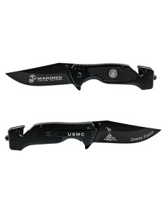 Cuchillo Plegable Táctico USMC Negro 8.89 cm Hoja