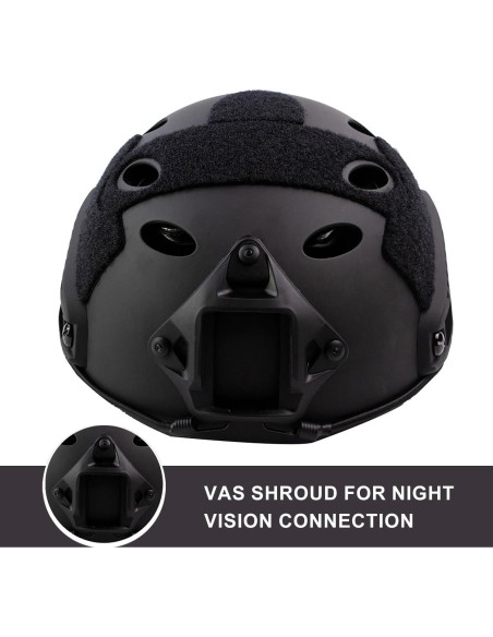 Casco Táctico Booiu Rápido Airsoft PJ Negro 55-60 cm
