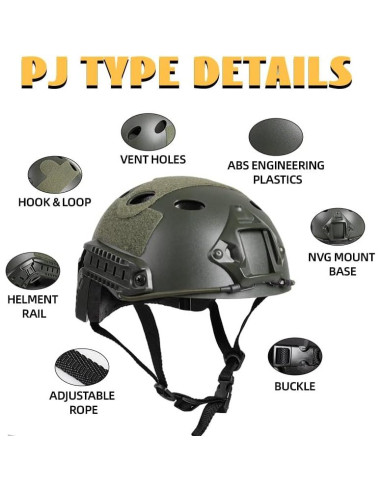 Casco Táctico Tumhuts TUM002 Verde para Airsoft y Paintball