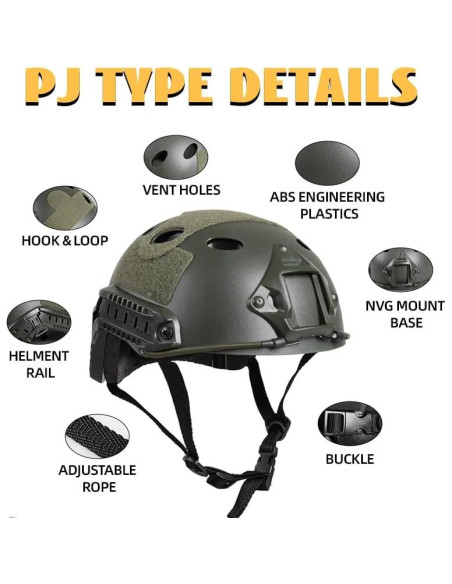 Casco Táctico Tumhuts TUM002 Verde para Airsoft y Paintball