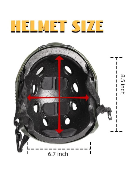 Casco Táctico Tumhuts TUM002 Verde para Airsoft y Paintball