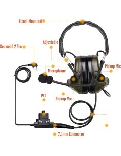 Auriculares Tácticos Retevis EHK007 con Micrófono y Reducción de Ruido 2