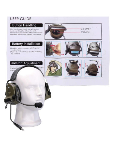 Auriculares Tácticos Retevis EHK007 con Micrófono y Reducción de Ruido