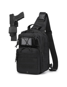 Mochila Cruzada Táctica Militar Negra 10L para Hombres