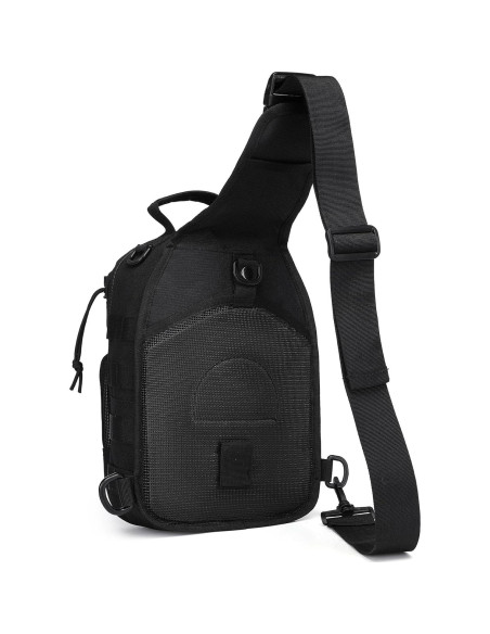 Mochila Cruzada Táctica Militar Negra 10L para Hombres