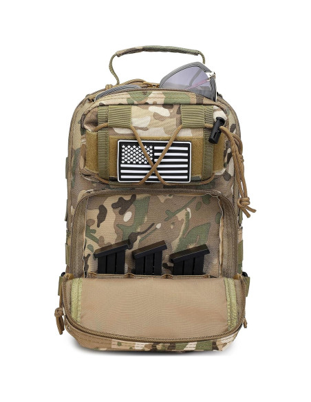Mochila Cruzada Táctica Militar Negra 10L para Hombres