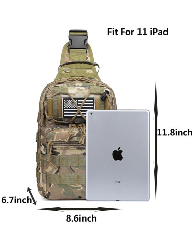 Mochila Cruzada Táctica Militar Negra 10L para Hombres