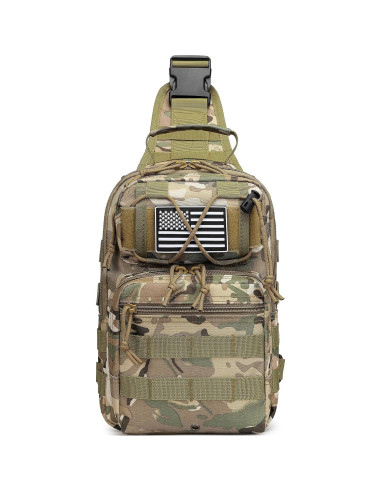 Mochila Cruzada Táctica Militar Negra 10L para Hombres