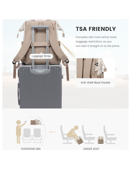 Mochila LOVEVOOK para Laptop 15.6" Beige-Khaki USB