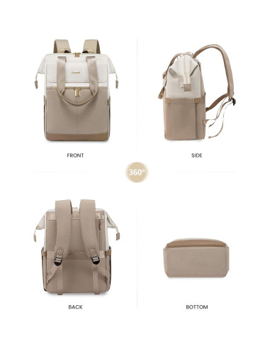 Mochila LOVEVOOK para Laptop 15.6" Beige-Khaki USB