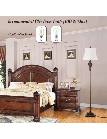 Lámpara de Pie Vintage Sucolite 162 cm Tela Blanca Rústica