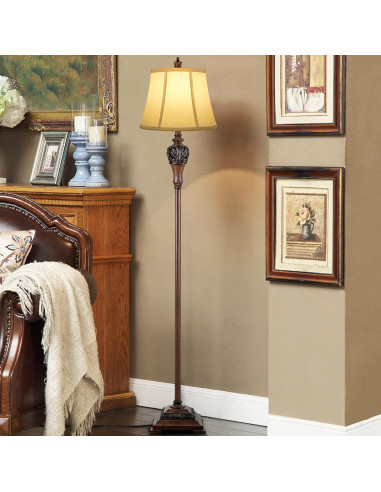 Lámpara de Pie Vintage Sucolite 162 cm Tela Blanca Rústica