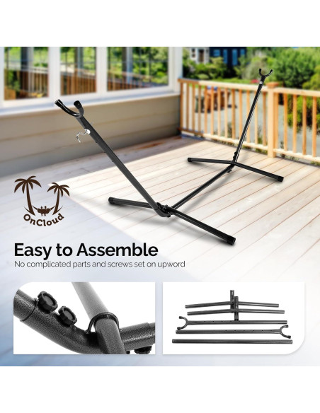 Estand de Hamaca ONCLOUD 274 cm Ajustable Soporte Negro