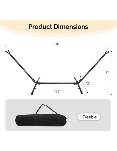 Estand de Hamaca ONCLOUD 274 cm Ajustable Soporte Negro