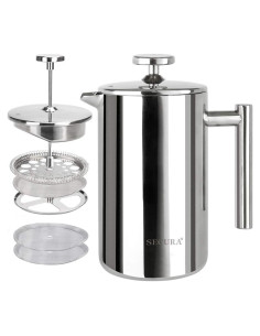 Cafetera Prensa Francesa Secura 17oz Acero Inoxidable Plata