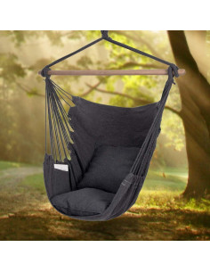 Silla Colgante Y-STOP Gris Oscuro con Cojines y Barra 2