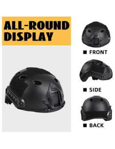 Casco Táctico Tumhuts TUM002 Negro Mate para Airsoft 2