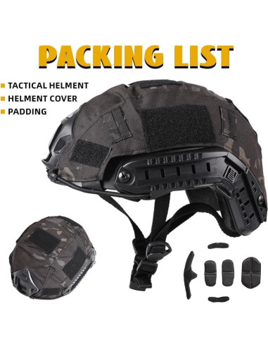 Casco Táctico Tumhuts TUM002 Negro Mate para Airsoft
