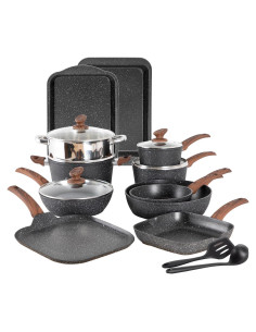 Juego de Ollas y Sartenes 17 PZS DishDelight Antiadherente