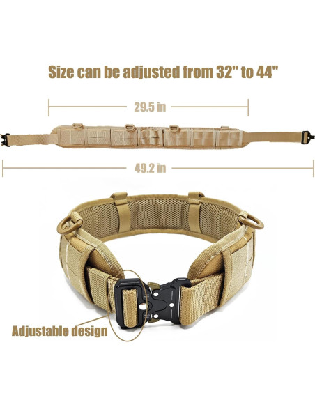 Cinturón Táctico YouchingWld Ajustable 81 a 112 cm Khaki