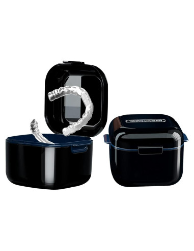 Taza para Dentaduras Whoobell Estuche Protector Bucal Negro