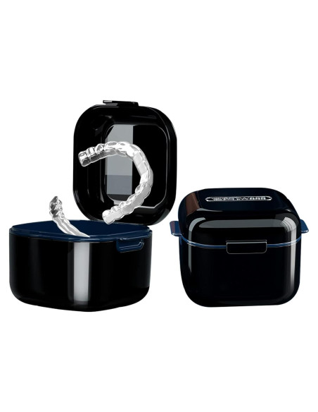 Taza para Dentaduras Whoobell Estuche Protector Bucal Negro