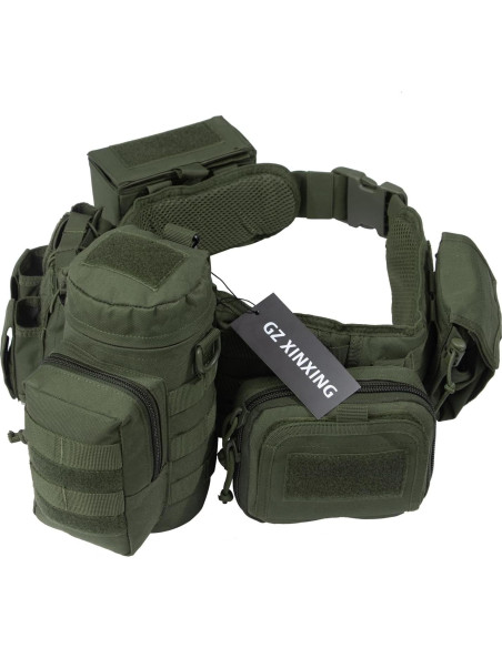 Cinturón Táctico GZ XINXING Modelo Tb Nylon Verde 5 en 1