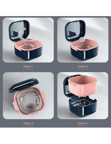 Taza para Dentaduras Whoobell Estuche Protector Bucal Negro