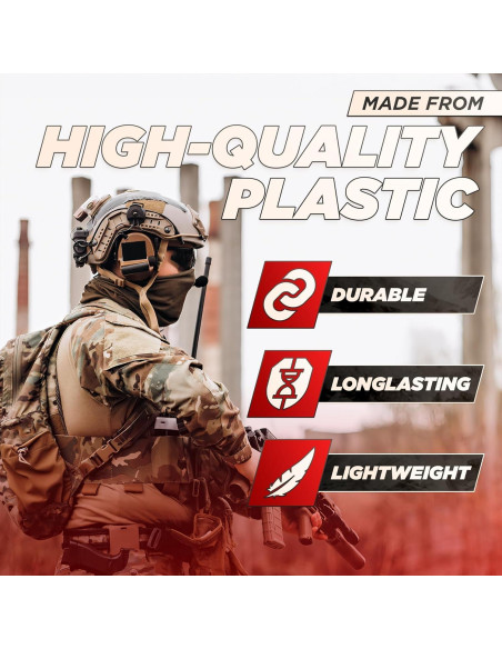 Adaptador de riel Arc Tesorrio Peltor Comtac Táctico Negro