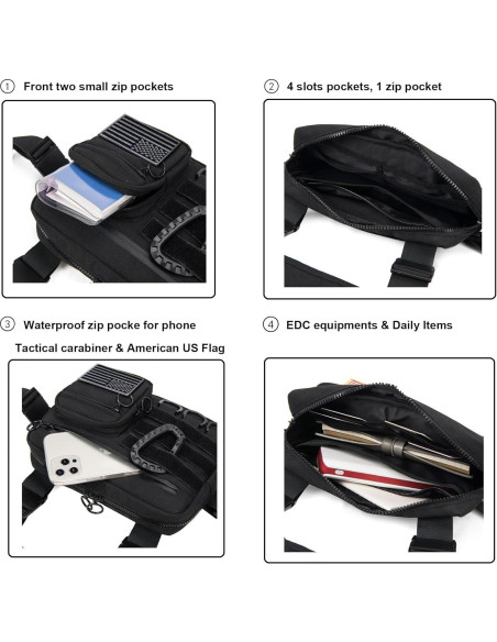 Bolsa de Pecho Táctica Muserise MU03 Resistente al Agua