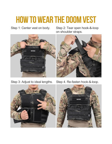 Chaleco Táctico OneTigris Doom Ajustable MOLLE para Hombres