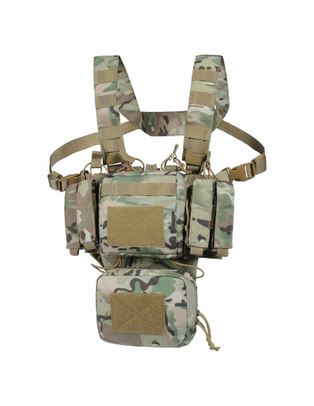 Chaleco Táctico VISMIX Ajustable Camo con 8 Bolsas Molle
