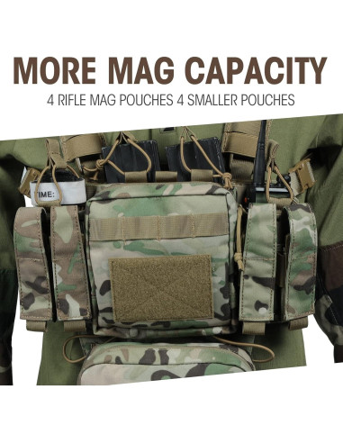 Chaleco Táctico VISMIX Ajustable Camo con 8 Bolsas Molle